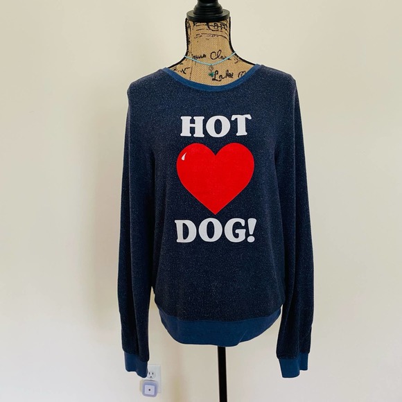 WILDFOX BAGGY JUMPER SWEATSHIRT ‘HOT DOG’ SLOUCHY PULLOVER - Picture 9 of 11